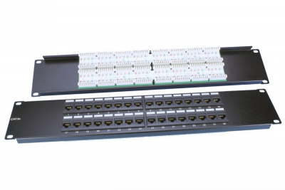PP3-19-32-8P8C-C5E-110D  Патч-панель 19", 2U, 32 порта RJ-45, категория 5e, Dual IDC, ROHS, цвет черный  Hyperline