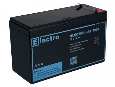 Аккумуляторная батарея 12 В, 7,2 Ач. ELECTRO BAT 1207