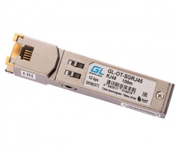 GL-OT-SGRJ45  Модуль GIGALINK SFP, 10/100/1000BaseT (1.25Гбит/c), UTP, RJ45, до 100 м (GL-712)