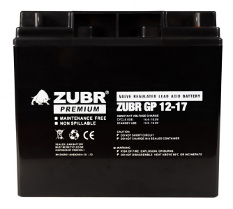 Аккумуляторная батарея 12 В, 17 Ач. (ZUBR) GP12-17