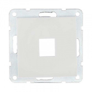 Накладка с суппортом розетки компьютерной (бел.) БЕЗ разъема LK60 Экопласт 866104-0