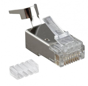 PLUG-8P8C-UV-C6-TW-SH-10 Коннектор универсальный Cat.6/6A, экран, для толстых жил 1.35-1.5 мм(с оболочкой) (10шт/уп) RJ-45 (8p8c)