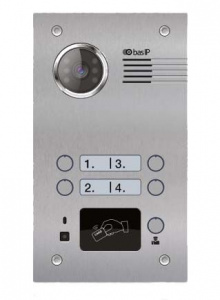 BAS-IP BA-04BD Silver Вызывная панель видеодомофона 4 аб., IP65 (EM-Marin, Mifare, Bluetooth, NFC)