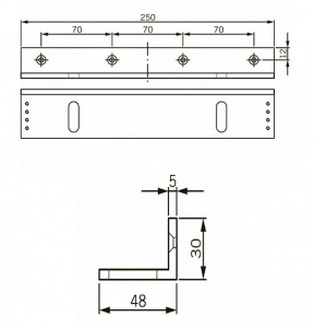 L-кронштейн для замков EMC 600 ALH и EMC 600-2 ALH