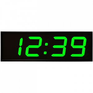 Часы вторичные цифровые ЧВЦ 100 NTP PoE, зелёные