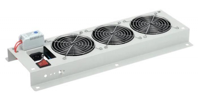 Блок вентиляторов 3 шт, с выключателем и термостатом, серый  FM35-32M  ITK