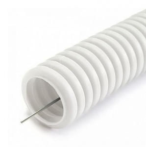Труба гофрированная ПЛЛ тяжелая безгалогенная (HF) негорючая (НГ) белая с/з d20 мм (100м/уп) PR02.0240