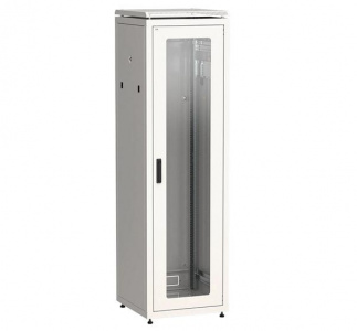 Шкаф напольный 42U (2050х600х600мм) дверь стекло, серый  ITK LN35-42U66-GM
