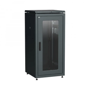 Шкаф сетевой 19" LINEA N 18U 600х800 мм стеклянная, задняя металлическая передняя дверь черный ITK LN05-18U68-GM