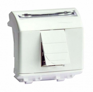 Розетка комп. RJ45, кат.6а, 8P8C, Brava, белая, 2 мод (DKC) 76679B