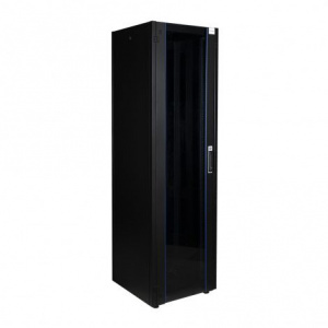 Шкаф напольный 19", 32U 600х600, перед. дв. стек, задн. стен., мет, чер.  Datarex DR-700301