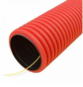 Труба гофрированная двустенная ПНД 160 гибкая тип 450 (SN8), с/з, красная (50м/уп) Промрукав PR15.0165